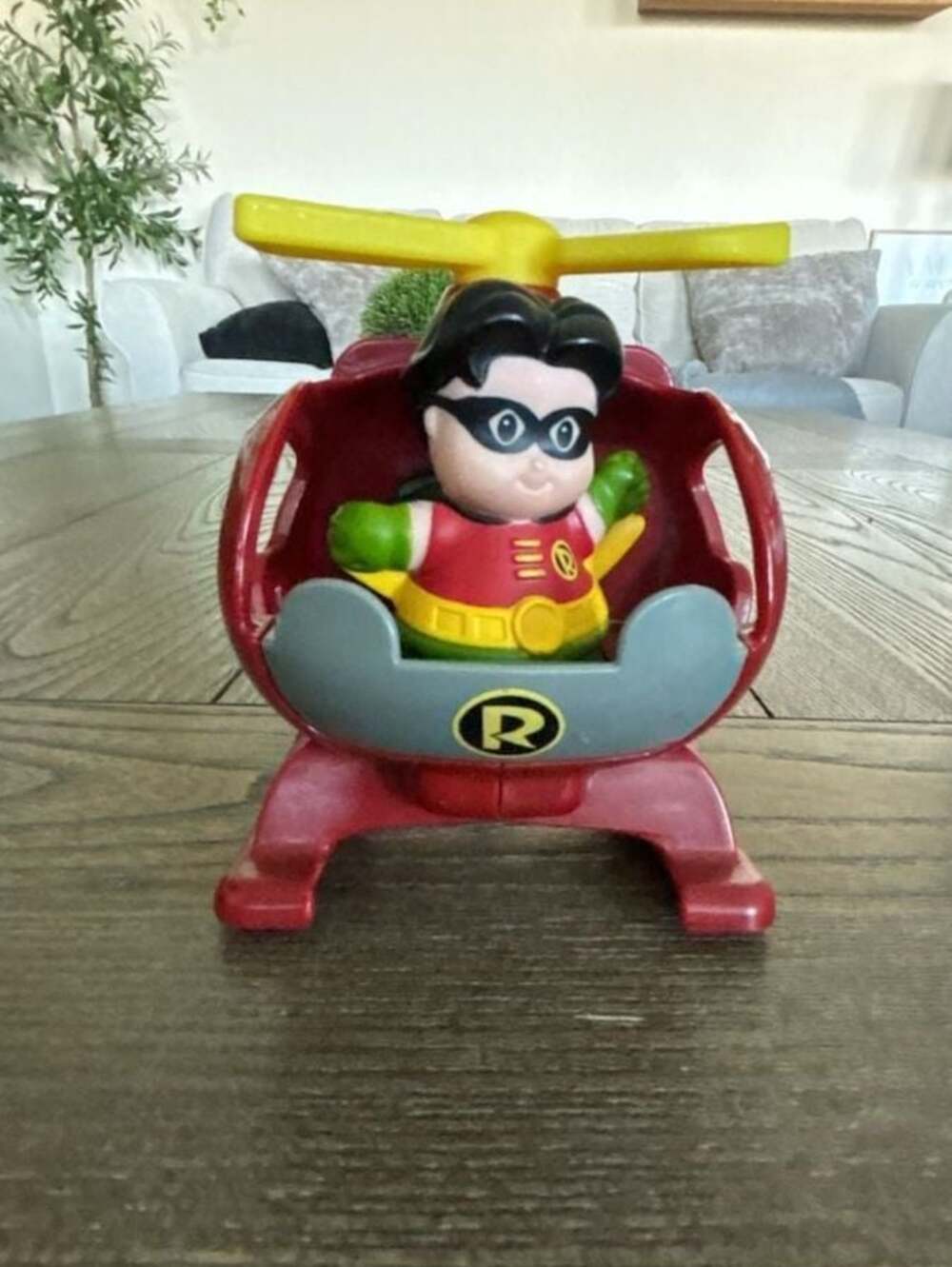 Fisher-Price Little People DC Super Friends Robin Helicopter Vehicle and Figure